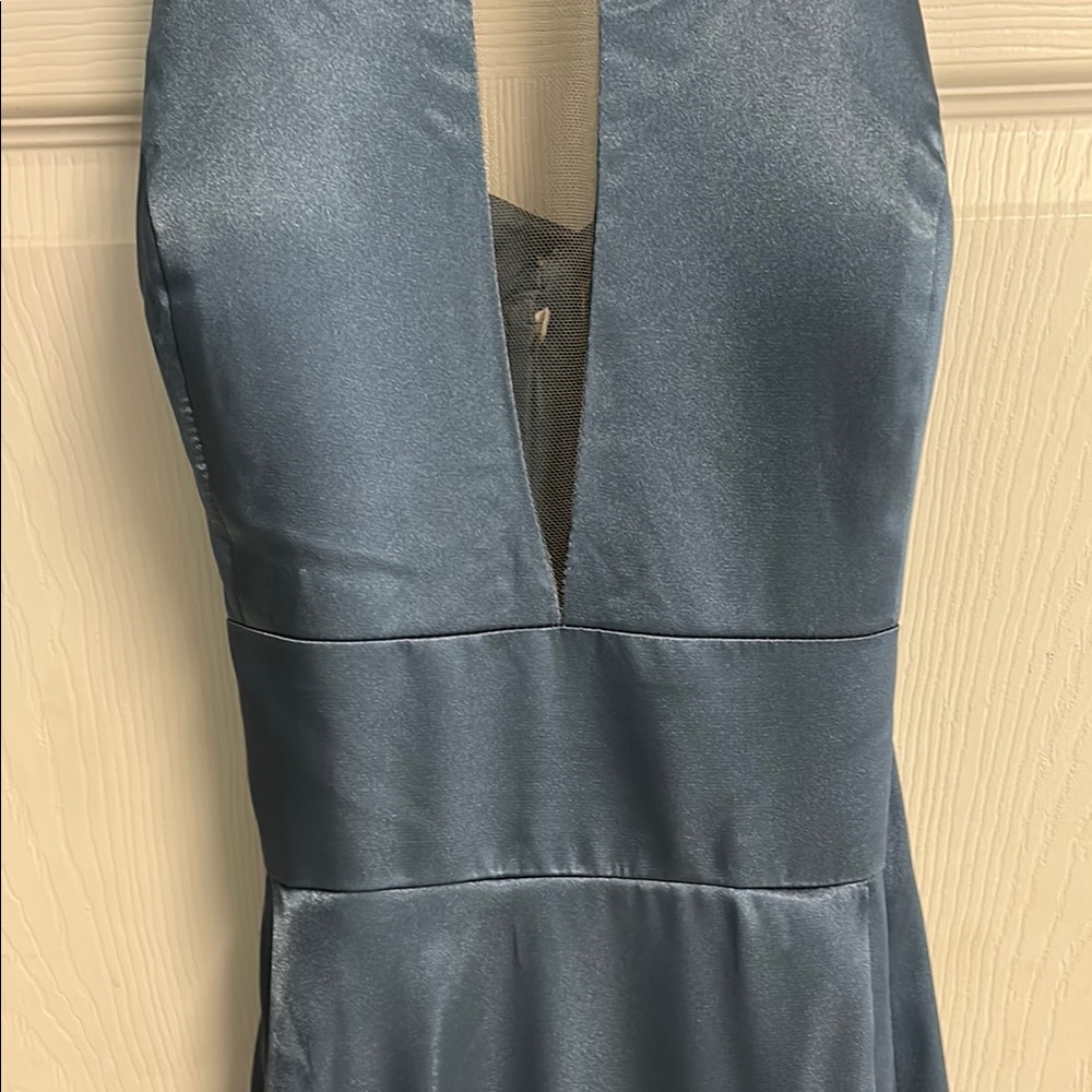 Galina Signature Elegant Backless Steel Blue Dress from David’s Bridal - Picture 7 of 17